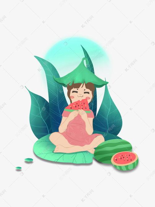 吃瓜乘凉特效图片,吃瓜乘凉，感受清凉一夏的惬意时光